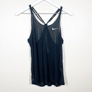 Nike Women's Dri-Fit Cool Breeze Tank Top Black Size Small Sheer Lightweight